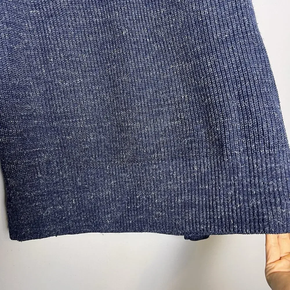 Banana Republic Men's Wool Linen Waffle Knit Sweater Blue Sz L casual office